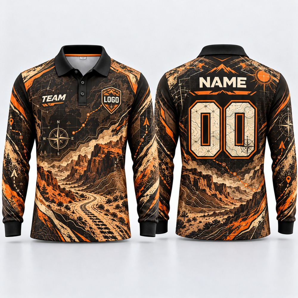 Outdoor Adventure Outfit - Camiseta Polo de Manga Larga para