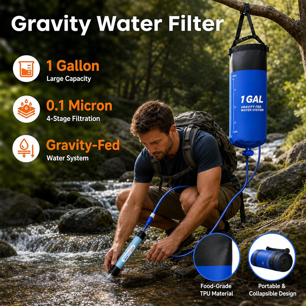 Kit de filtro de agua por grav - Outdoor Adventure Backpack reseña y precio